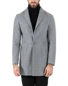 Abrigo Hombre Elegante Gris Gabardina Larga Negro Chaqueta de Invierno 56 58 - Imagen 1 de 31