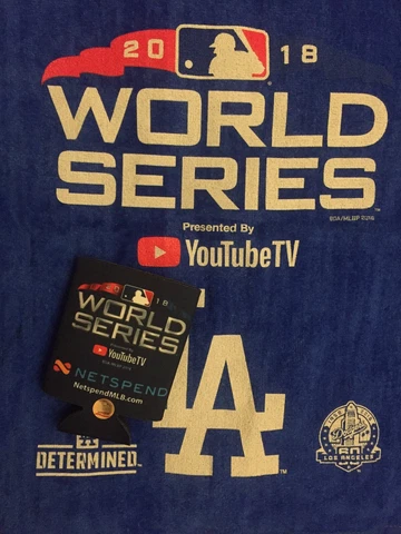 Los Angeles LA Dodgers 2018 World Series Rally Towel Game 3 Home 1 SGA W/ Koozie Cover