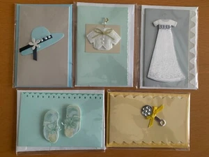 Five (5) small cute (2 BURGOYNE, 3 Paper Magic) greeting cards(All Blank inside) - Picture 1 of 2