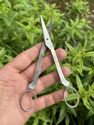 Ancienne Paire De Ciseaux Argent Massif à Raisin & Minerve & France & Argenterie - Photo 1/4