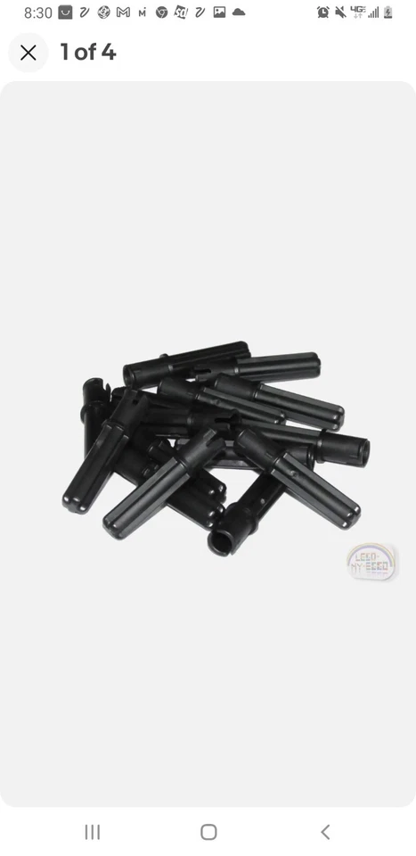 50 LEGO Black Technic Axle Pin 3l With Friction Ridges 18651 MOC Parts BULK