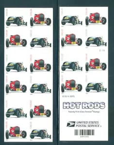 US 4909B 4908-4909 Hot Rods, Complete Booklet/20, MNH, Reacts to UV Light - Picture 1 of 1
