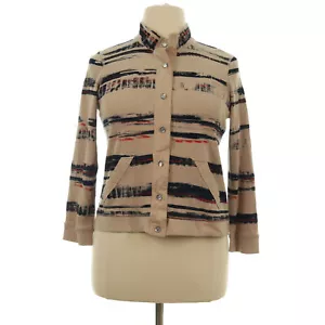 Sportelle Women's Beige Jewel Snap Button Waffle Thermal Shirt Top - Size PXL - Picture 1 of 7