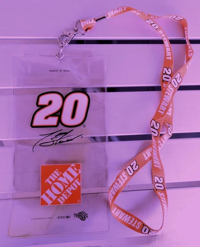 TONY STEWART Lanyard Keychain #20 Home Depot Ticket Credential Holder NASCAR Cover