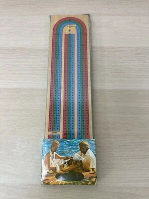Vintage Wooden Race Track Cribbage Board Game 3 Track Color 1974 - NEW Sealed - Image 1 of 4