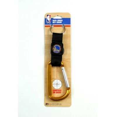 GOLDEN STATE WARRIORS NAVI-BINER CARABINER KEYCHAIN KEY RING WITH COMPASS 6" - Image 1 of 2