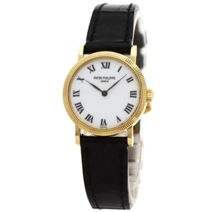 PATEK PHILIPPE Calatrava Watches 4809J-001 K18 Yellow Gold/Leather Ladies - Picture 1 of 24
