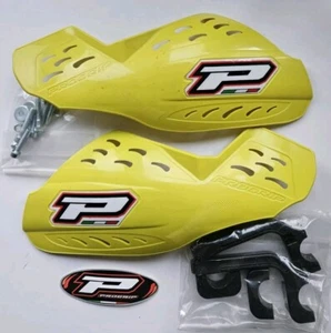NEW PRO GRIP MOTOCROSS UNIVERSAL MX ENDURO BAR MOUNTED YELLOW HANDGUARDS - Picture 1 of 2
