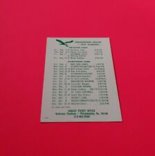 1979 NFL Philadelphia Eagles Pocket Schedule Lay's