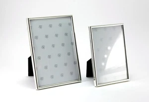 Picture Frame Silver Rectangular Square Narrow Edge Various Photo Formats - Picture 1 of 9