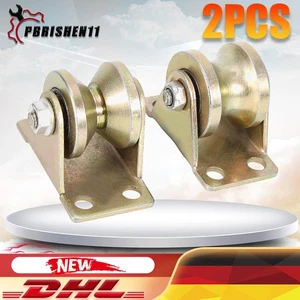 2 Stück Umlenkrollen Für Seile U-Nut-Stahl-Lenkrolle Seilrollen Schwerlastrollen - Bild 1 von 16