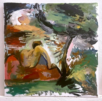 Adam World War 2 Symbolism Fauvist Oil On Canvas 24x24 Original Signed - Image 1 of 4