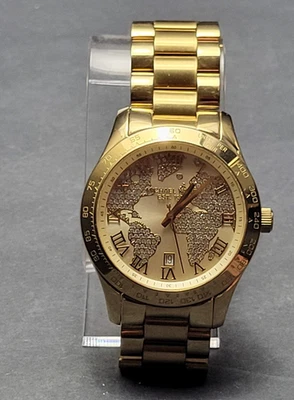 Reloj de cuarzo Michael Kors MK5959 Everest tono dorado mapa del mundo esfera fecha Foto 1 de 4