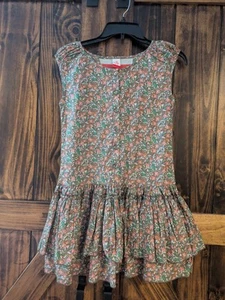 Matilda Jane Serendipity Confetti Dress Brown Flowers Size 12 - Picture 1 of 6