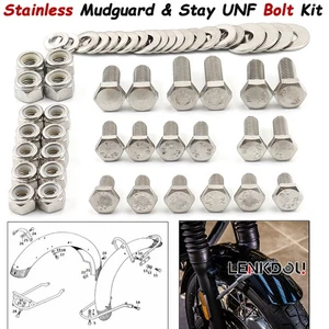 Stainless steel Mudguards Stays Bolts Kit For Triumph Bonneville TR6 TR 25W T140 - Picture 1 of 8