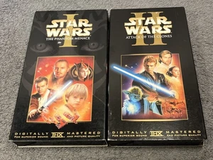 Star Wars VHS LOT The Phantom Menace and Attack of the Clones - Foto 1 di 4