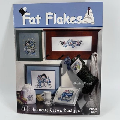 Jeanette Crews Designs FAT FLAKES Snowman Cross Stitch Pattern Booklet  1220 CCS - Image 1 of 3