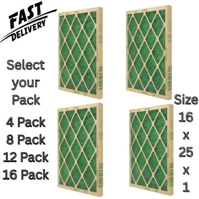 Flanders Air Filters , 16" x 25" x 1" Precisionaire Nested Glass (Choose Pack )