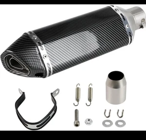 Slip-on 51mm 2" Universal Moto Silenciador Escape Tubo Puntas Traseras Carbono - Imagen 1 de 1