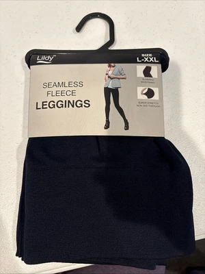 Lildy  Seamless Fleece Black Leggings Size L-XXL Foto 1 de 3