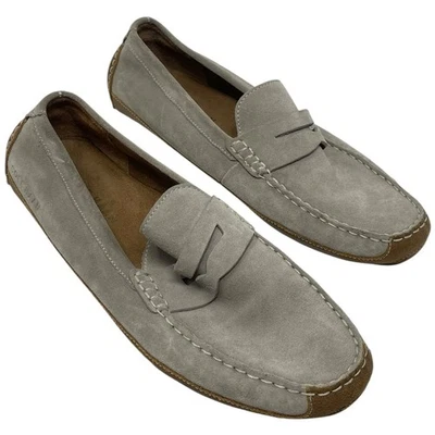Mocasines de conducción Cole Haan de gamuza beige natural rollo de carne Penny para hombre 10M Foto 1 de 4