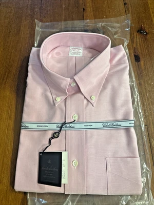 Brooks Brothers BrooksCool Non Iron Supima Pink NWT Shirt Mens 17.5 - 34 - Image 1 of 4