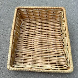 Wicker Slanting Storage Basket Tray Paper Letter Desk Top Homework Bills File - Picture 1 of 8