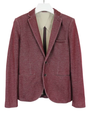 Blazer Slim Fit Para Hombre (UE) 46 Burdeos Con Media Forro Y Solapa Notch - Imagen 1 de 4