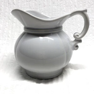 Vintage McCoy Pottery USA White Milk Cream Pitcher Blue Glaze 5” Tall - Picture 1 of 7