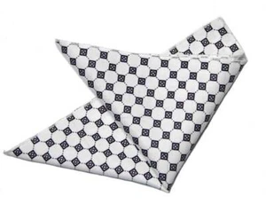 Gascoigne Pocket Square White Black Geometric Men's - Picture 1 of 2