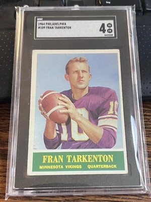 1964 Philadelphia #109 Fran Tarkenton SGC 4 ( HOF 86 ) - Image 1 of 2