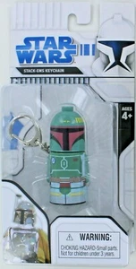 Star Wars BOBA FETT Keychain Keyring Mandalorian Bounty Retired Stack Em S1 New - Picture 1 of 8