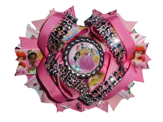 NUEVO Clip de moño para el cabello Princesa Niñas Ariel Cenicienta Blancanieves Belle Rapunzel Elsa Foto 1 de 1