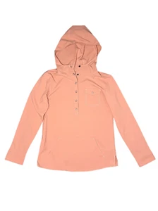 Kuhl Girls 12 Pullover Shirt Long Sleeve 1/2 Button Coral Pink Hooded Outdoor - Picture 1 of 7