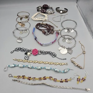 Bracelet Lot 20 pc Crystal Milk Glass Wrap Bangle Slider Costume Wearable - Picture 1 of 8