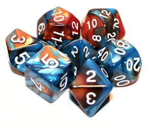 Juego de 7 Piezas Cubre Turquesa Géminis Dados Poliédricos con Bolsa de Dados Turquesa - D&D - Imagen 1 de 2