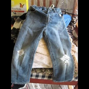 Worn Knees The Children's Place Straight 4T Blue Jean Pants Adjustable Waistband - Picture 1 of 11