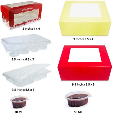 Cupcake Window Box, Mini Muffin Tray, Log Box, Sauce Pots, Slice Packaging - Image 1 of 4
