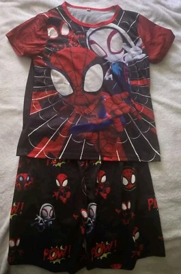 Spiderman & Friends Pajamas Size 12 Kids Shirt Shorts PJ Set Superhero Gift - image 1 of 2