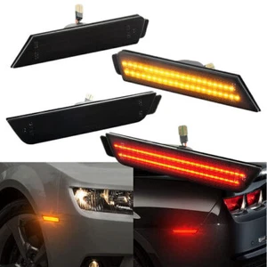 4X LED Bumper Side Smoked Marker Light Lamps Set For 2010-2015 Chevy Camaro - Picture 1 of 8