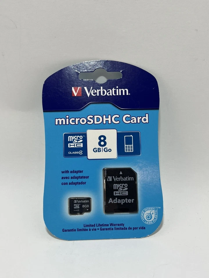 Verbatim 8GB MicroSDHC Card with Adapter Black 96807 - Image 1 of 2