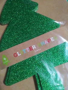 Glitzer Formen Karton Handwerk Spanplatte Weihnachtsbäume 6,5" B x 9" H pro Stück (Stck 20) - Bild 1 von 2