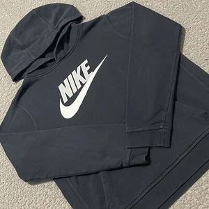 Nike Hoodie Boys XL Black Sportwear Club HBR Logo Fleece Sweatshirt - Picture 1 of 15