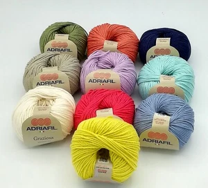 GRAZIOSA ADRIAFIL 50% Baumwolle 50% Viskose Sommergarn Vegan Wolle Strickgarn - Bild 1 von 14