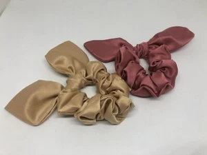 HANDMADE BOWKNOT BABY SCRUNCHIES GIRLS PONYTAIL HOLDER HEADBAND BUNNY EAR HAIR - Picture 1 of 5