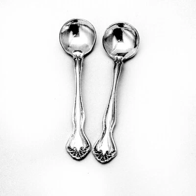 Par de cucharas de sal individuales George Martha Westmorland plata de ley 1940 Foto 1 de 3