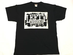 Vintage Lefty Williams Band T Shirt Size L Black Fruit of the loom Heavy  - Picture 1 of 5