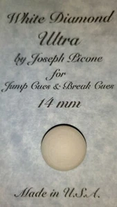 White Diamond (4) TIPS Ultra Pool Cue Tip Hard 14MM - Free Shipping - Picture 1 of 4