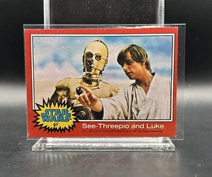 1977 Topps Star Wars 67 See-Threepio and Luke Skywalker Jedi C-3PO Han Solo Leia - Picture 1 of 2