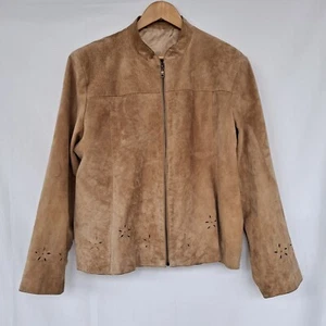 Chaqueta de gamuza camel vintage para mujer talla M - Imagen 1 de 11